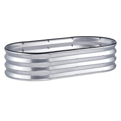 Korotettu istutuslaatikko kaksipuolisesti galvanoitu metalli 122 5 62 5 28 cm avoin pohja