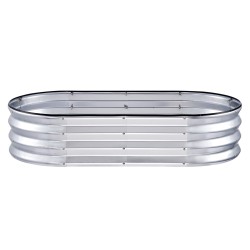 Korotettu istutuslaatikko kaksipuolisesti galvanoitu metalli 122,5×62,5×28 cm avoin pohja