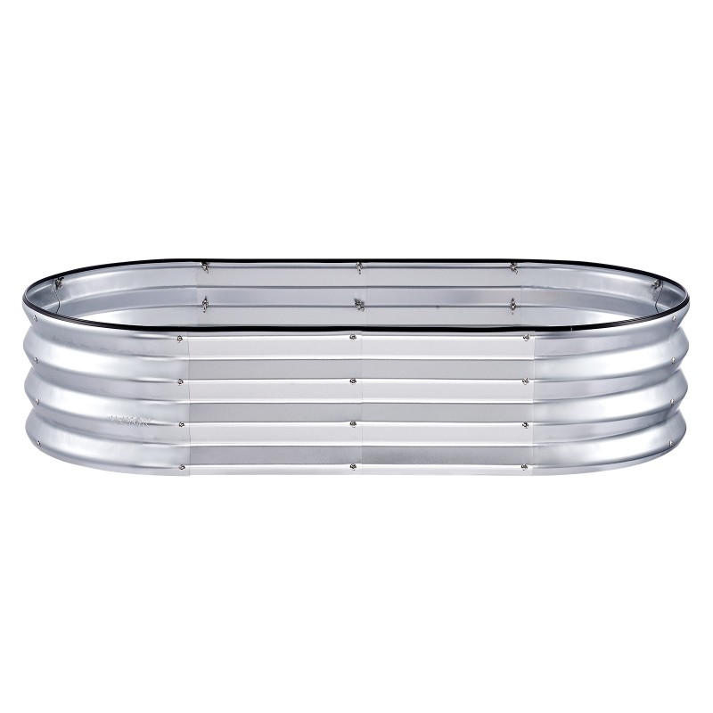 Korotettu istutuslaatikko kaksipuolisesti galvanoitu metalli 122,5×62,5×28 cm avoin pohja