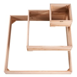 Kuusipuinen istutuslaatikko 113x113x51 cm avoin pohja ulkokäyttöön