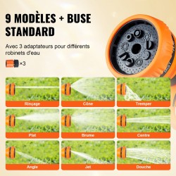 Seinään kiinnitettävä sisäänkelautuva puutarhaletkukela 35 m 12 mm 180 asteen kääntyvä