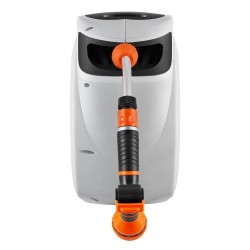 Seinään kiinnitettävä sisäänkelautuva letkukela 20 m 12 mm lukittava 180 asteen