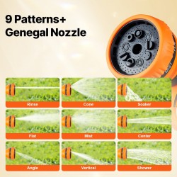 Puutarhaletkukela seinäkiinnitteinen sisäänkelaava 40 m 12 mm säätölukitus 9-asentoinen suutin 180-asteinen kääntyvä