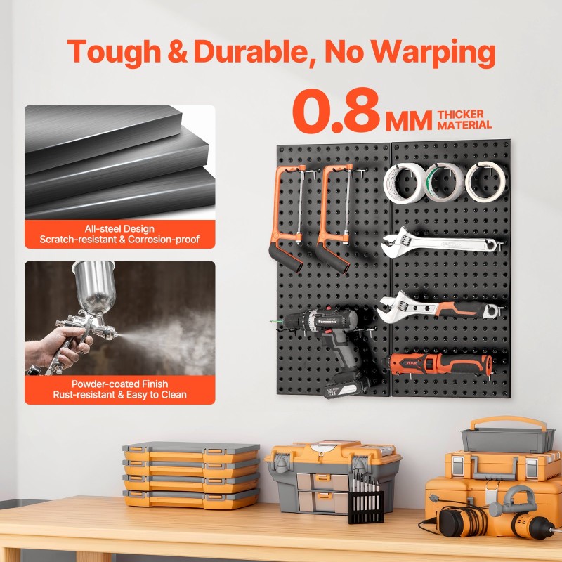 Metallinen reiällinen seinälevy 61 x 30,5 cm 2 levyä musta