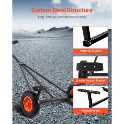 Veneen trailerisiirrin hiiliteräs 190 kg säädettävä aisa 15,7 tuuman ilmakumirenkaat