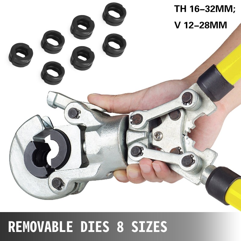 Käsikäyttöinen putkipuristin halkaisija 12–32 mm 8 vaihdettavaa leukaa 360 astetta kääntyvä pää