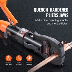 Hydraulinen puristustyökalu kupariputkille alumiinirunko neljällä nopeasti vaihdettavalla kääntyvällä leukaparilla