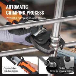 Johdoton sähköinen puristustyökalu kupari- ja ruostumattomille putkille 2x18V 4,0Ah puristusleuoilla