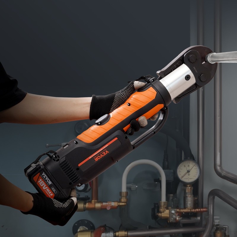 Johdoton sähköinen puristustyökalu kupari- ja ruostumattomille putkille 2x18V 4,0Ah puristusleuoilla