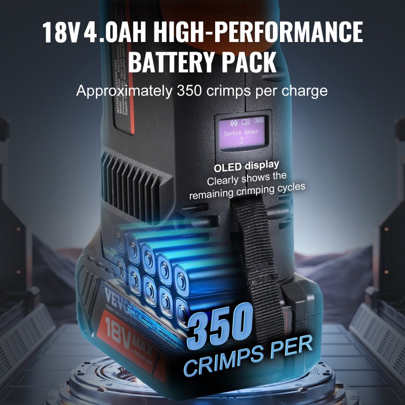 Akkukäyttöinen putkipuristin M15 M22 M28 leuoilla kahdella 18V 4.0Ah akulla