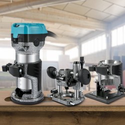 Puujyrsin 710W alumiiniseos kolmella pohjalla säädettävä kierrosluku