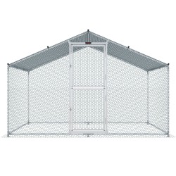 Teräksinen kanatarha 200 x 300 x 200 cm läpikuljettava vesitiivis suojapeitteellä