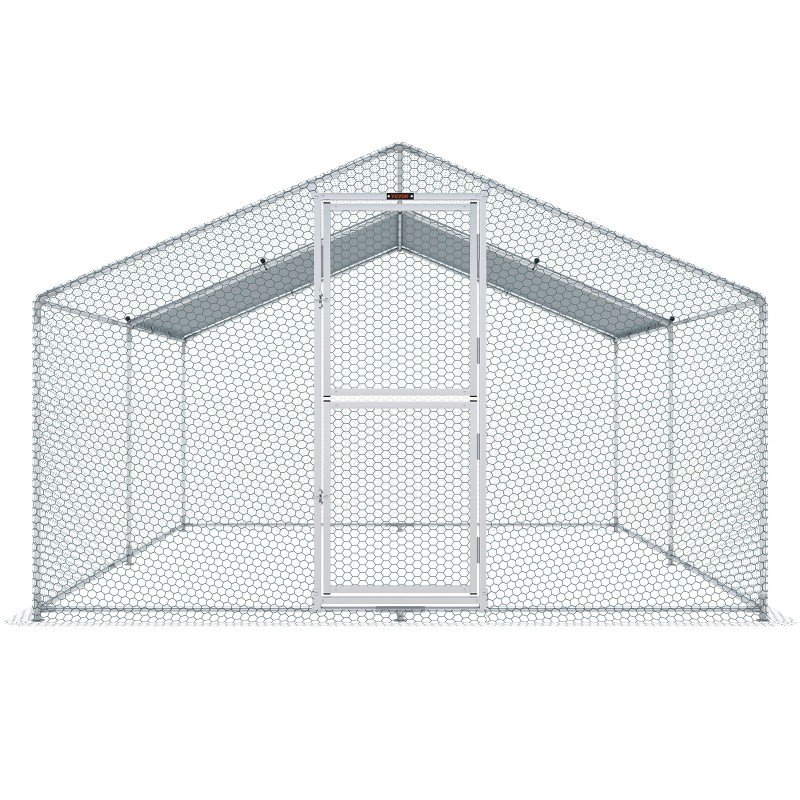 Metallinen kana-aita teräsrunko 400x300x200 cm harjakatto vesitiivis PE-suojapeite