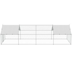 Metallinen käveltävä kanatarha sinkityistä teräsputkista PE katoksella 3 x 7 83 x 1 99 m