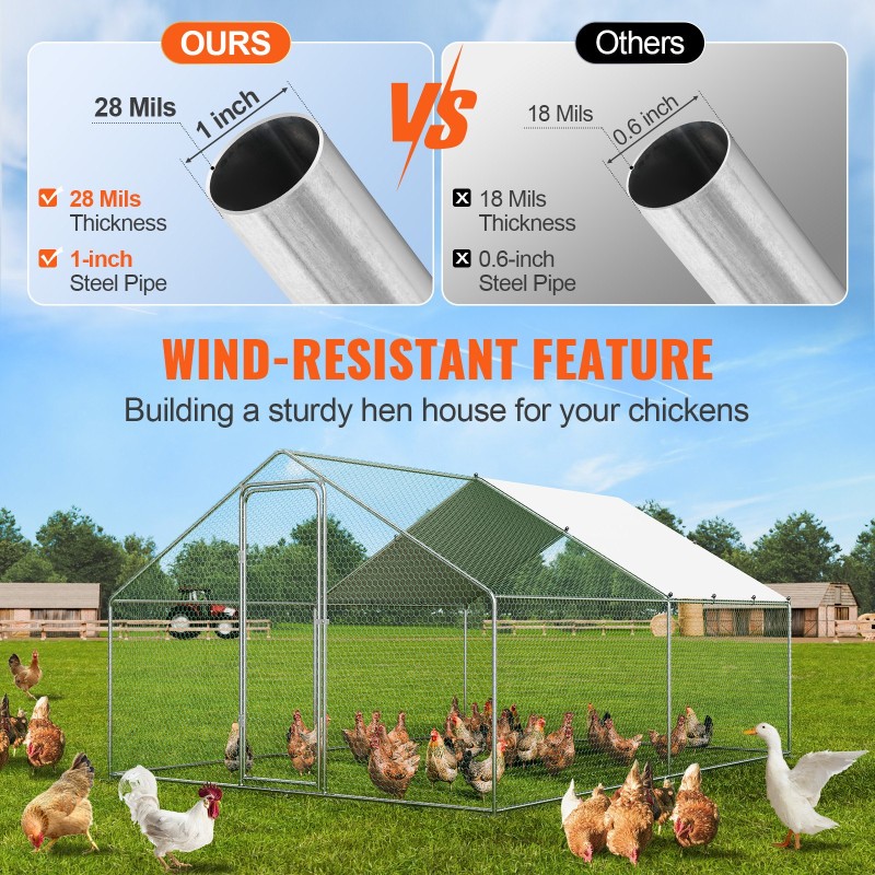 Kanatarha galvanoiduista teräsputkista 3x3.93x1.99 m PE-katoksella lukittava ovi