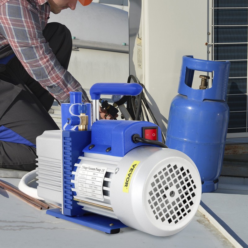 Tyhjiöpumppu 10 CFM 1 hv kaksivaiheinen roottorilapapumppu alumiinirunko 5 Pa