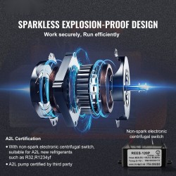 Kaksivaiheinen roottoriläppäpumppu puhdas kuparimoottori ilmastoinnin huoltoon 330 ml öljy