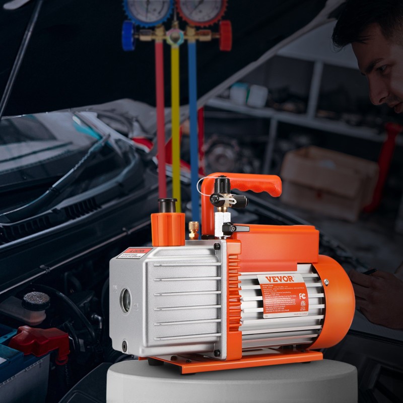 Kaksivaiheinen roottoriläppäpumppu puhdas kuparimoottori ilmastoinnin huoltoon 330 ml öljy