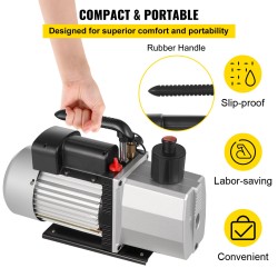 Kaksivaiheinen roottorityhjiöpumppu 483 l/min 0,75 hv valualumiinirunko 0,3 Pa