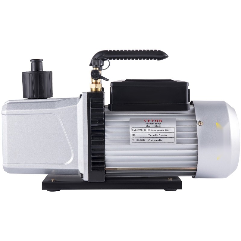 Tyhjiöpumppu yksivaiheinen 340 l/min 1 hv alumiinirunko 1/4 tuuman sisääntulo