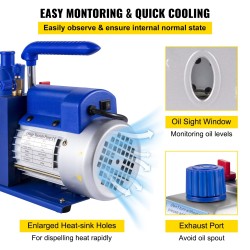 Yksivaiheinen alumiinirunkoinen kylmäaineiden tyhjiöpumppu kolmasosa hevosvoimasta kolmiventtiilinen manometrisarja