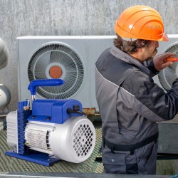 Metallirunkoinen tyhjiöpumppu ja R134a mittarisarja 4 CFM 1/4HP 3 letkua ilmastointihuoltoon