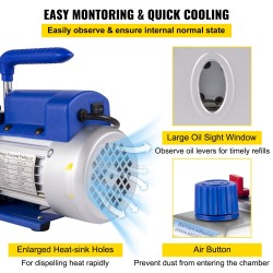 Tyhjiöpumppu 4CFM 1/3HP ja 2 gallonan ruostumaton degassauskammio