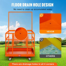 Teräksinen trukkiturvahäkki työalusta pyörillä 114 x 109 x 203 cm 635 kg