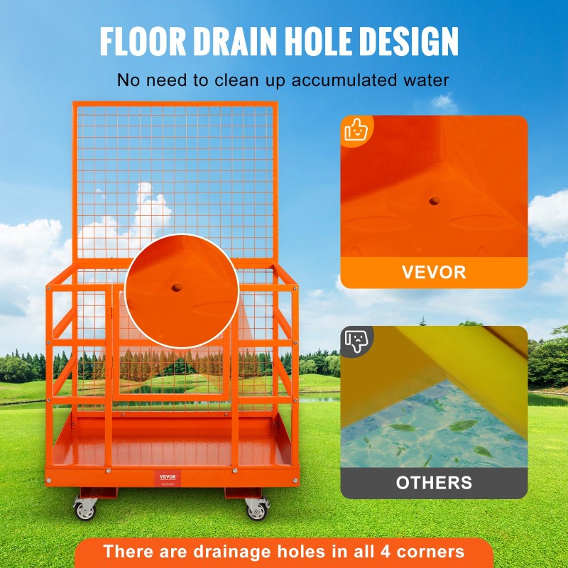 Teräksinen trukkiturvahäkki työalusta pyörillä 114 x 109 x 203 cm 635 kg