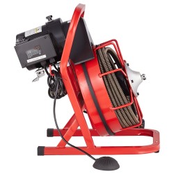 Sähkökäyttöinen viemärinavauskone viidenkymmenen jalan puolituuman teräskaapelilla 2 4 tuuman putkille