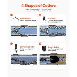 Sähköinen viemärinavauskone 75 jalkaa 9,5 mm kaapelilla automaattisella syötöllä