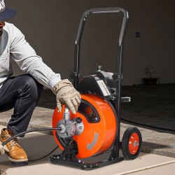 Sähköinen viemärinpuhdistuskone 50 jalkaa 3/8 tuuman kaapeli automaattisyöttö jalkakytkin