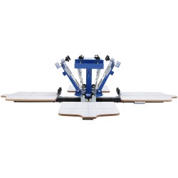 Silkkipainokone kylmävalssattu teräsrunko 4-värinen 4-asemainen 360° kääntyvä 54x45 cm paletti