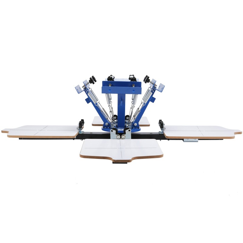 Silkkipainokone kylmävalssattu teräsrunko 4-värinen 4-asemainen 360° kääntyvä 54x45 cm paletti