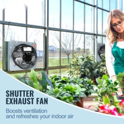 Seinäasennettava suljinsiipinen poistopuhallin alumiiniseos ja sinkitty teräs 435x435x190 mm 1400 RPM