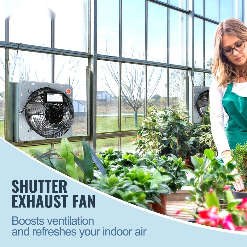 Seinäasennettava suljinsiipinen poistopuhallin alumiiniseos ja sinkitty teräs 435x435x190 mm 1400 RPM