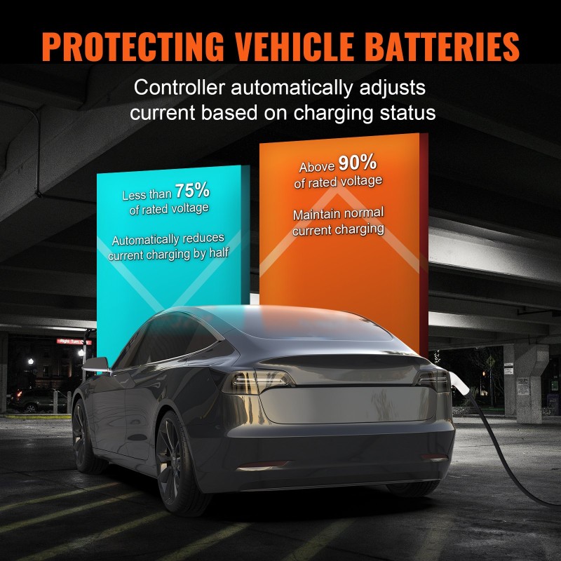 Kannettava Type 2 -laturi CEE32 pistoke säädettävä 16–32A 7,5 m kaapeli IP66