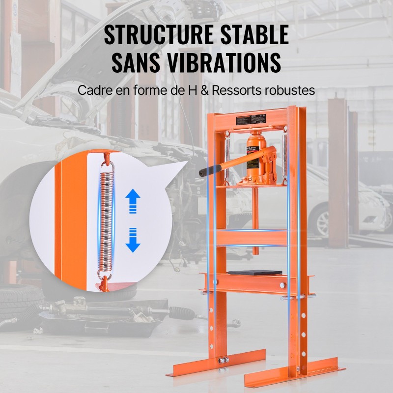 Penkkipuristin hydraulinen H-mallinen hiiliteräs 6 tonnin säädettävä korkeus 55–250 mm puristuslevyillä
