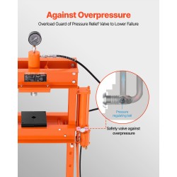 Hydraulinen H-kehyksinen 30 t työpajapuristin paksunnettu teräsrakenne paineilmakäyttöinen kolmionmuotoinen tuki