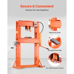 Hydraulinen H-runkoinen painepuristin 50 t teräs lattiamalli kolmionmuotoinen tuki varoventtiili