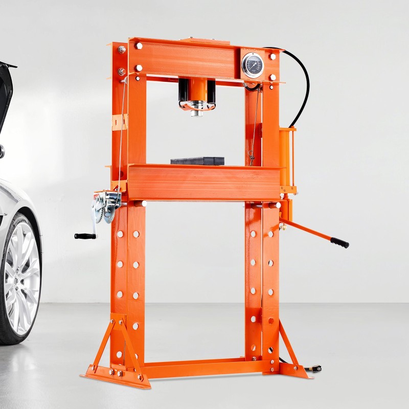 Hydraulinen H-runkoinen painepuristin 50 t teräs lattiamalli kolmionmuotoinen tuki varoventtiili