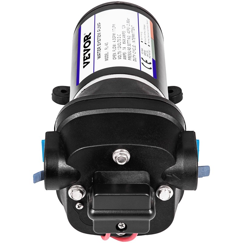 Kalvovesipumppu 12 voltin valurautarunkoinen automaattinen itseimevä 17 litraa minuutissa maksimipaine 2,76 bar