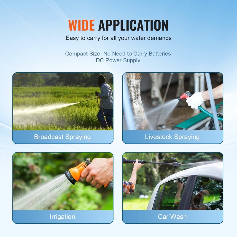 Kalvovesipumppu 12 V tasavirta itseimevä 5.5 GPM 70 PSI painekytkimellä 1/2 MNPT