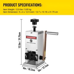 Manuaalinen johdonkuorintakone alumiiniseos 1,5–25 mm käsikampi poraliitäntä vaihdettava terä