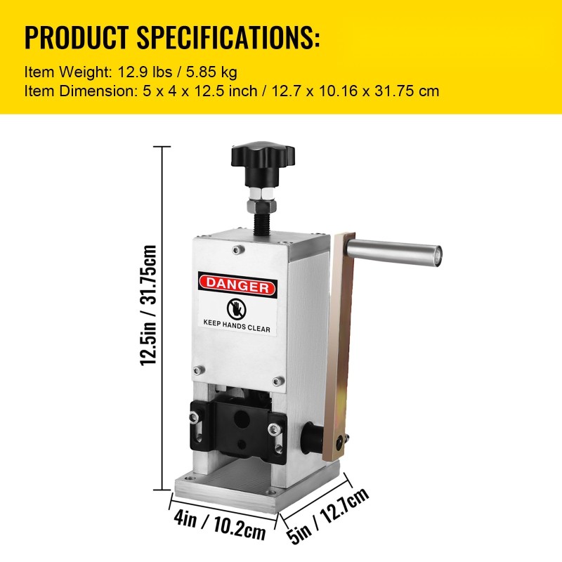Manuaalinen johdonkuorintakone alumiiniseos 1,5–25 mm käsikampi poraliitäntä vaihdettava terä