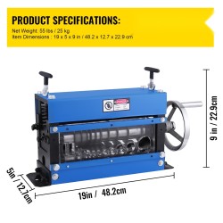 Manuaalinen metallinen kaapelin kuorintakone 1–40 mm pyöreille ja litteille kaapeleille