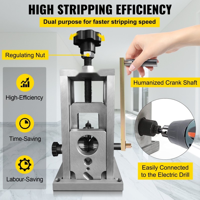 Johdonkuorintakone alumiiniseos 1,5–40 mm käsikäyttöinen ja porakäyttöinen kuparijohtojen kuorintaan