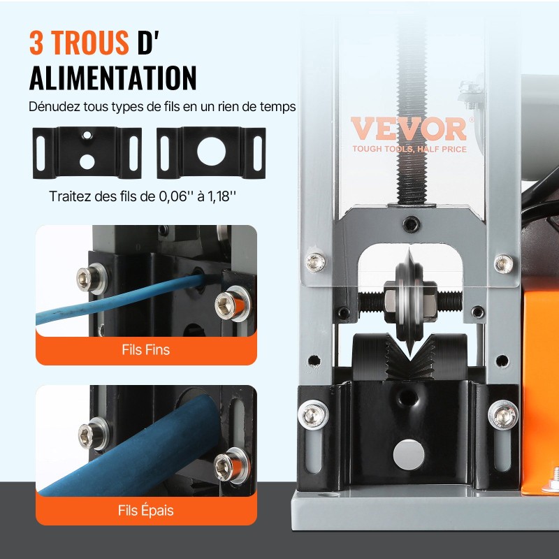 Automaattinen johdonkuorintakone 1,5–30 mm alumiiniseos 180 W romukuparin kierrätys