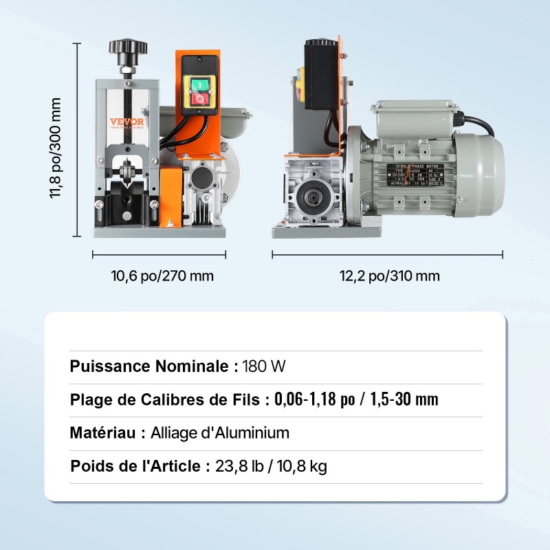 Automaattinen johdonkuorintakone 1,5–30 mm alumiiniseos 180 W romukuparin kierrätys