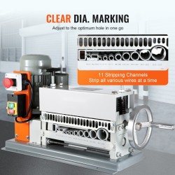 Kaapelinkuorintakone valurautarunkoinen sähkökäyttöinen 1,5–40 mm 11 syöttökanavaa 370 W